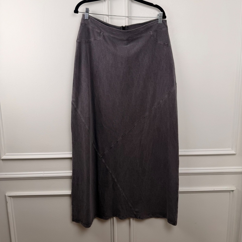 Soft Surroundings Jersey Knit Maxi Skirt Tall‎ Medium Diagonal Seams